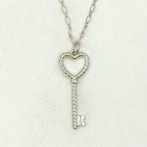 Tiffany & Co RETIRED Heart Key Pendant Necklace